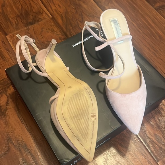 INC International Concepts blush suede ankle strap shoes size 10 -2 1/2 in. heel - Picture 3 of 5